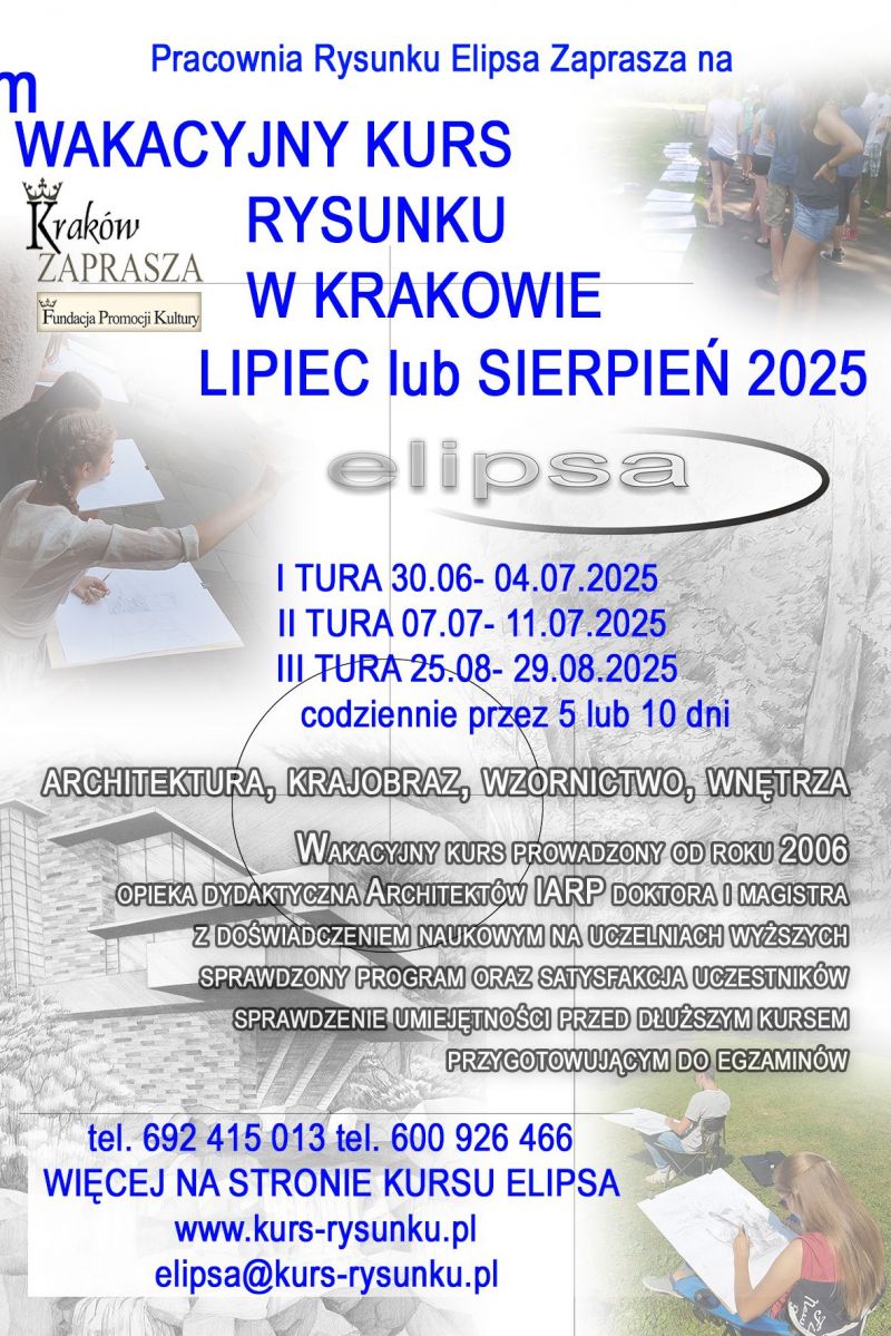 Wakacyjny kurs rysunku Elipsa 2025